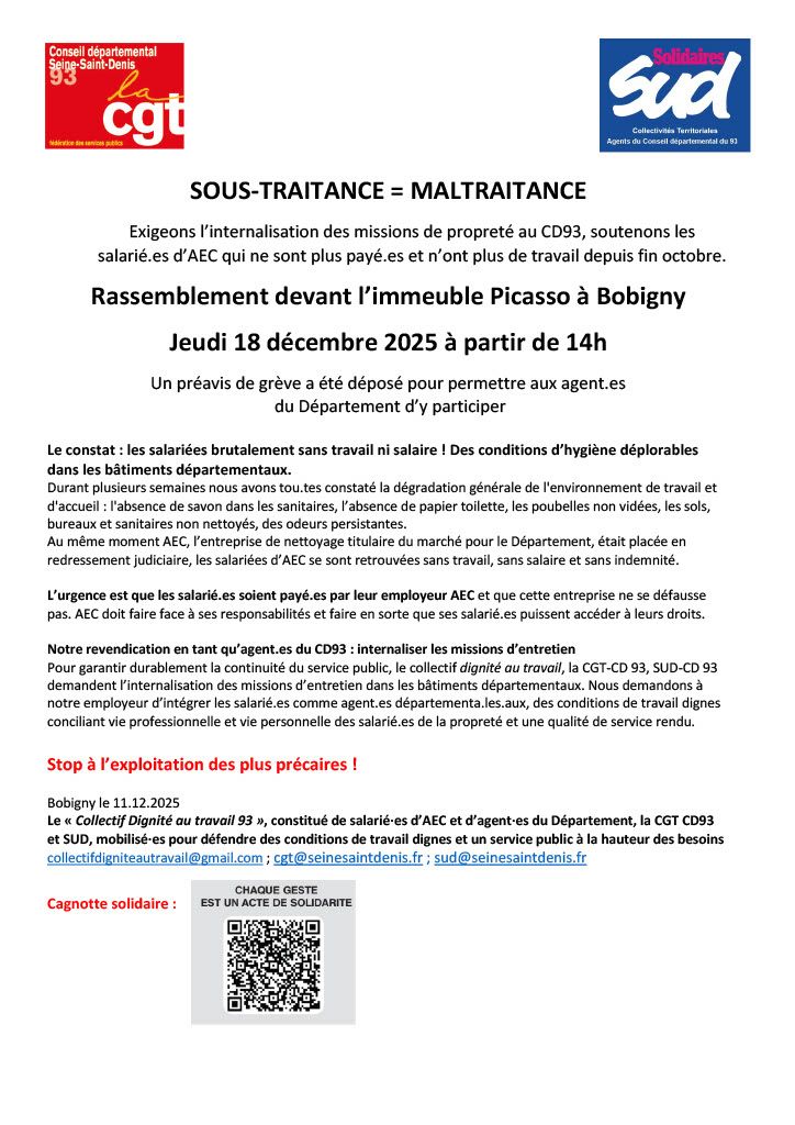 Tract Agentes Entretien
